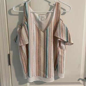 Women’s Colorful Blouse with Shoulder Cut-outs